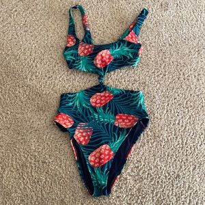Cut-out Pineapple Print One Piece